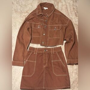 TOPSHOP | Cropped Jacket and Skirt Set